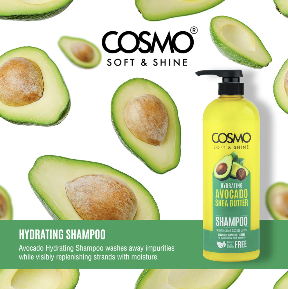 WHOLE SALE (12 PER CARTON)  SHAMPOO 1000ML AVOCADO & SHEA BUTTER (SOFT & SHINE) (COSMO SERIES) [COM33103426] 12 ITEMS PER CARTON